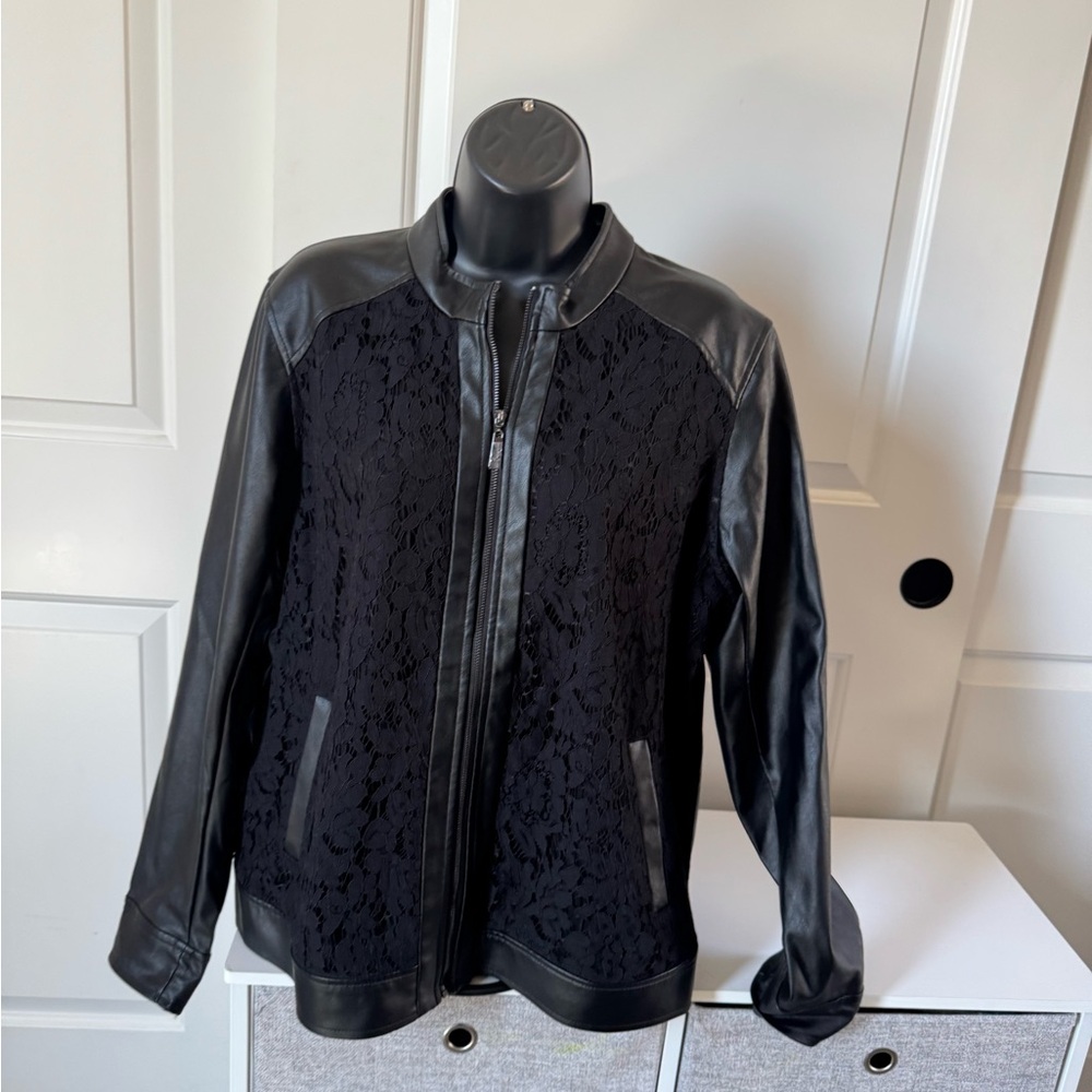 Belle by Kim Gravel Black Lightweight Faux Leather Jacket